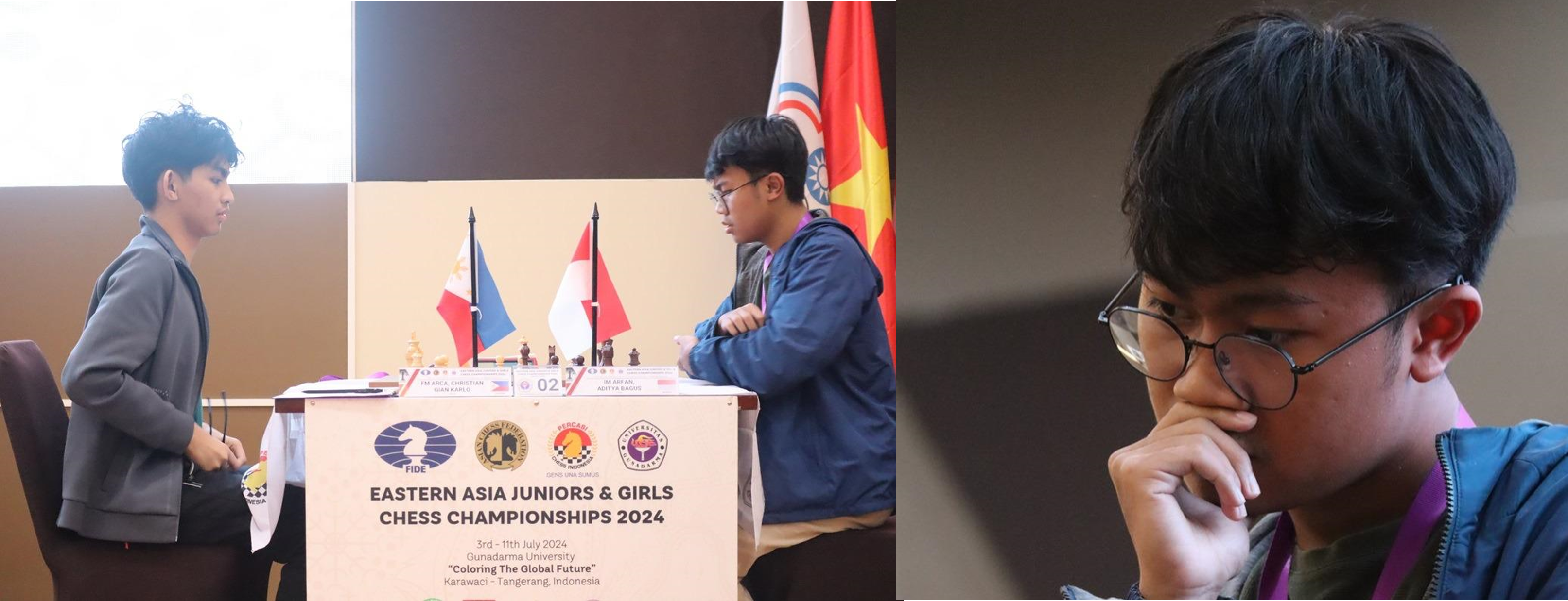 Atlet catur binaan United Tractors,  Aditya Bagus Arfan, bertanding dalam kejuaraan Eastern Asian Junior 2024. 