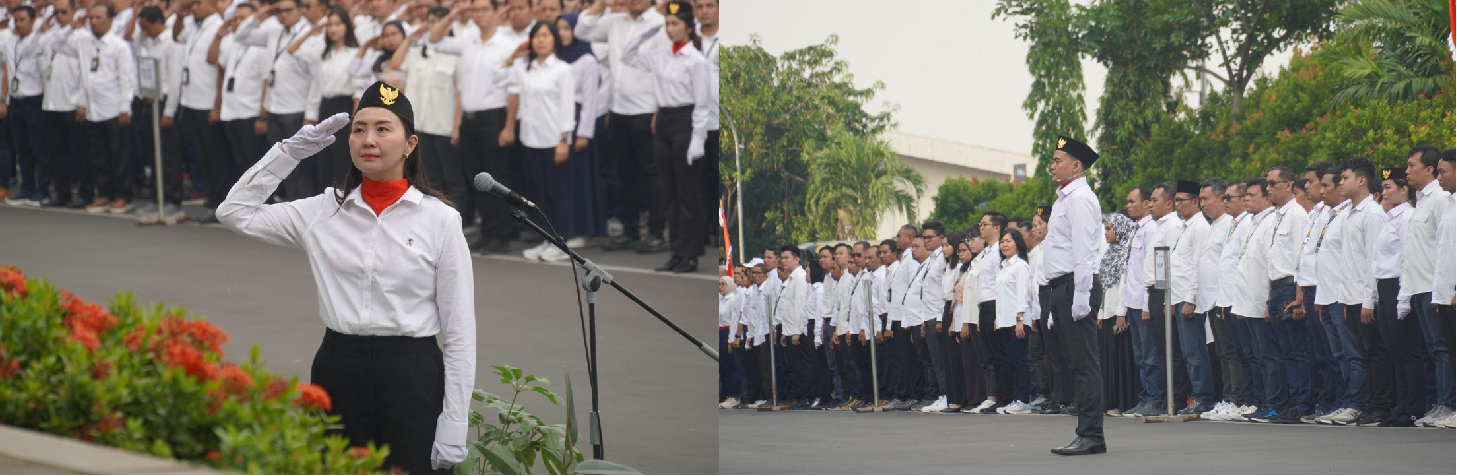 Carrying out a ceremony at United Tractors to commemorate the 79th Indonesian Independence Day