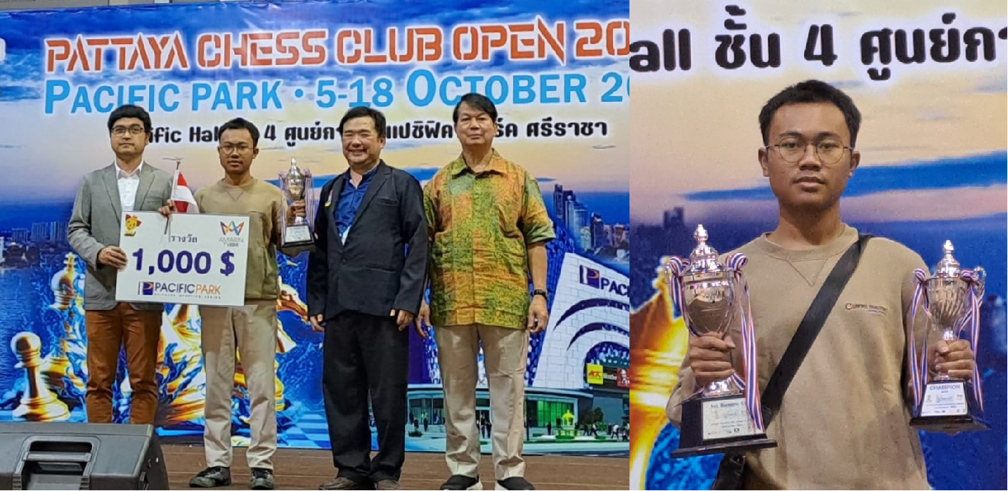 Aditya Bagus Arfan, an International Master (IM) and young chess player fostered by United Tractors (UT), received two runner-up awards for the Pattaya Open 2024 at the Pacific Place Mall Sriracha Ballroom, Chonburi, Thailand.